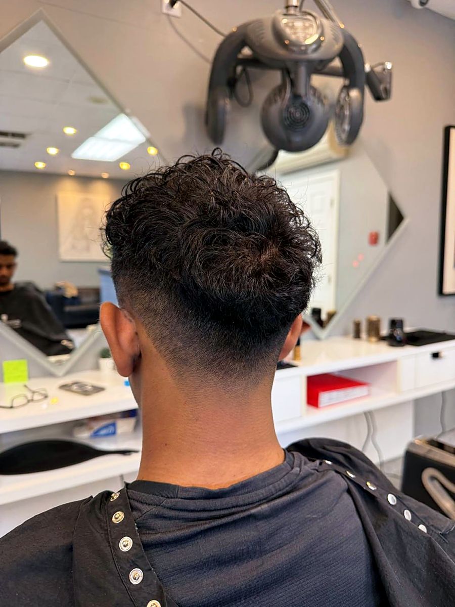 Textured curls with fade