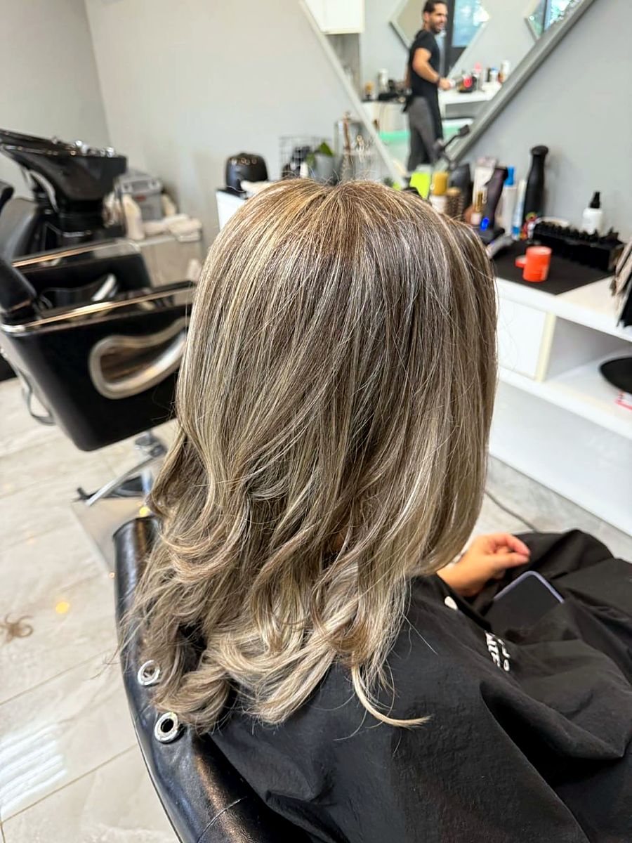Ash blonde balayage